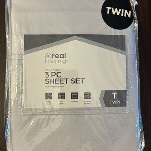 Gray Microfiber 3-Piece Sheet Set- Twin